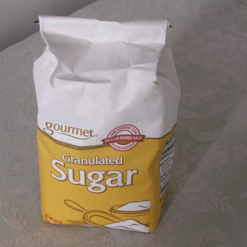 Bag of granulated sugar packaging