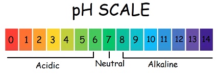 Color gradient representing pH levels