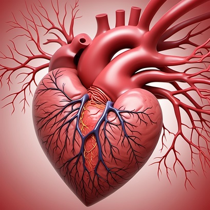 Illustration of a human heart anatomy
