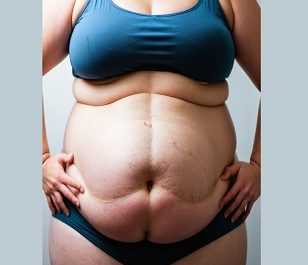 Person with visible belly fat