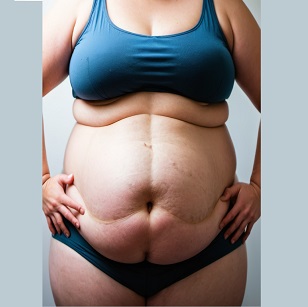 Person with visible belly fat