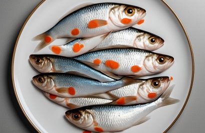 Fresh fish arranged on a platter.
