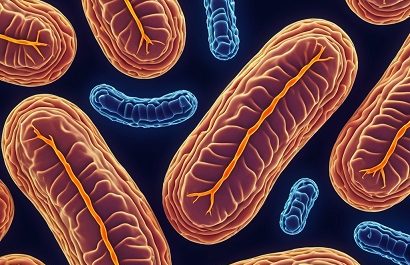 Colorful illustration of mitochondria structures