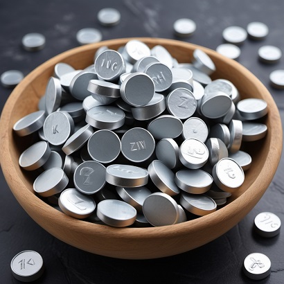 Bowl filled with zinc tablets.