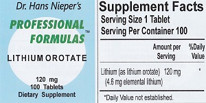 Lithium Orotate Professional Formulas Supplement