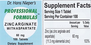 Zinc Arginate with Aspartate Professional Formulas Supplement