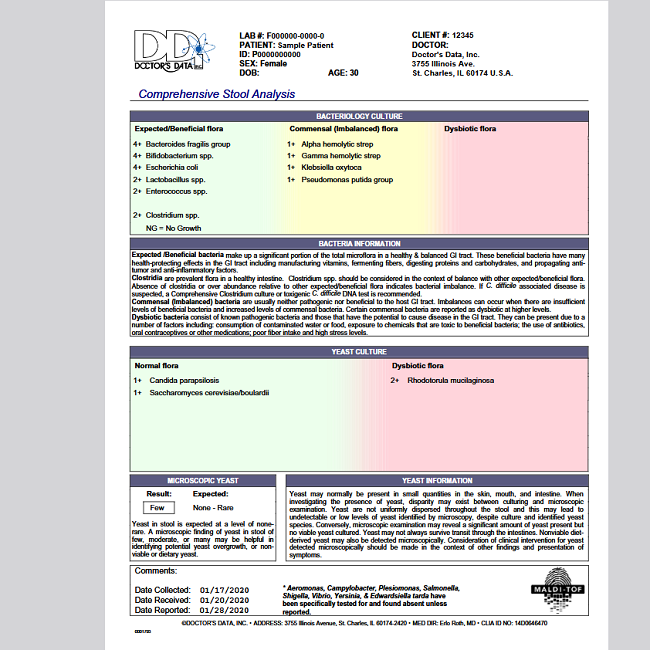 Doctors Data Comprehensive Stool Analysis
