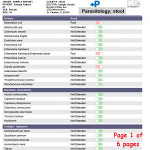 Doctors Data Parasitology 3-Day Stool Test 2 Doctors Data Parasitology 3-Day Stool Test